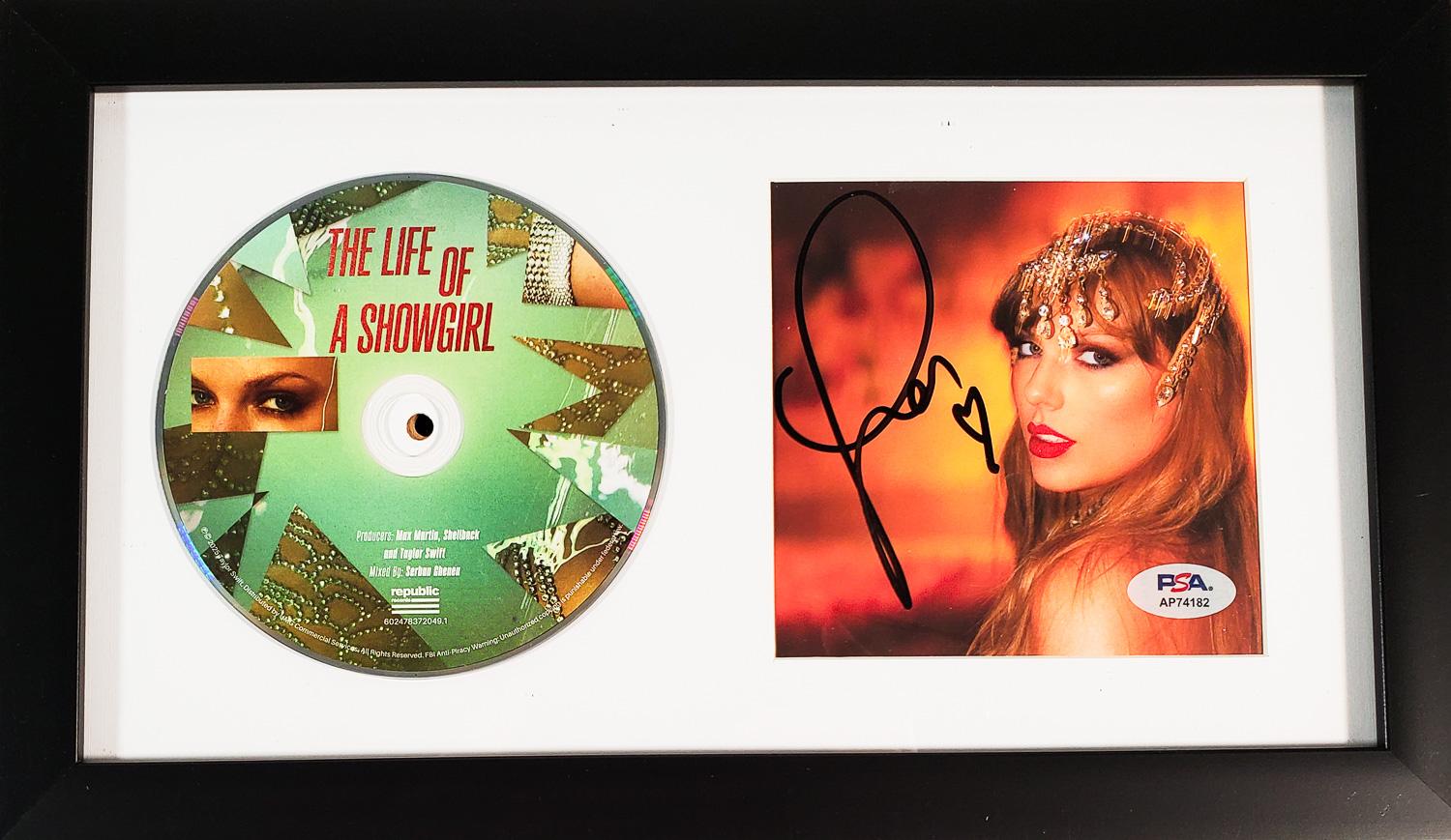Taylor Swift Signed 'The Life Of A Showgirl' CD Insert in an 8x13