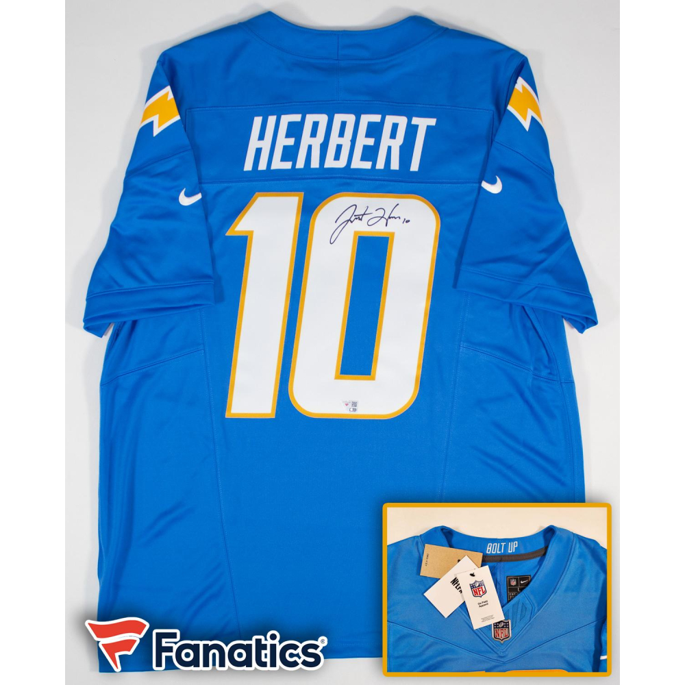 Justin Herbert Signed Los Angeles Chargers Nike NFL Replica Game