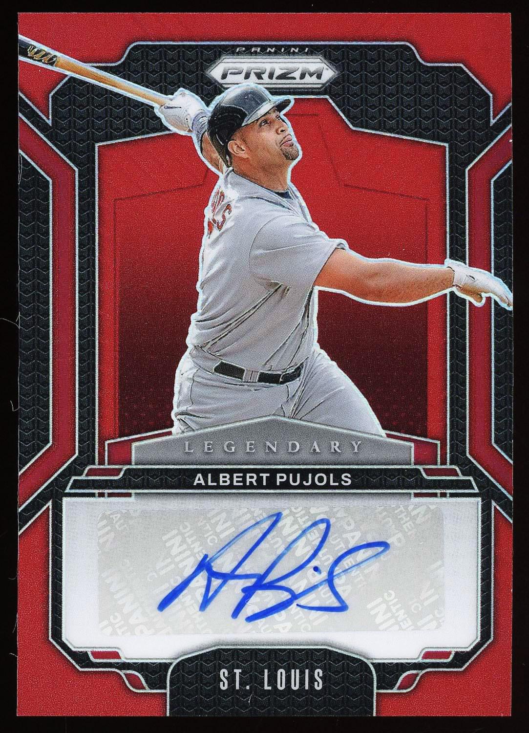 Albert Pujols 2025 Panini Prizm Legendary Red Autograph Card 33/99