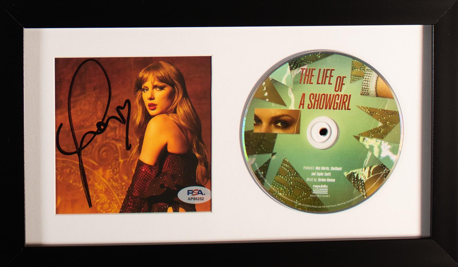 Taylor Swift Signed 'The Life Of A Showgirl' CD Insert in an 8x13
