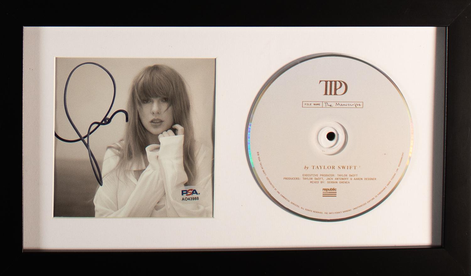 Taylor Swift Signed 'The Tortured Poets Department' CD Insert in a