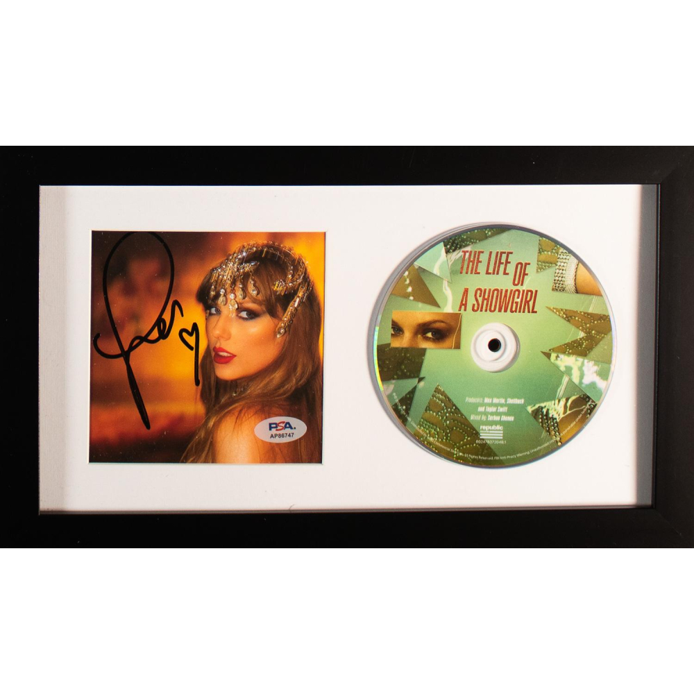 Taylor Swift Signed 'The Life Of A Showgirl' CD Insert in an 8x13