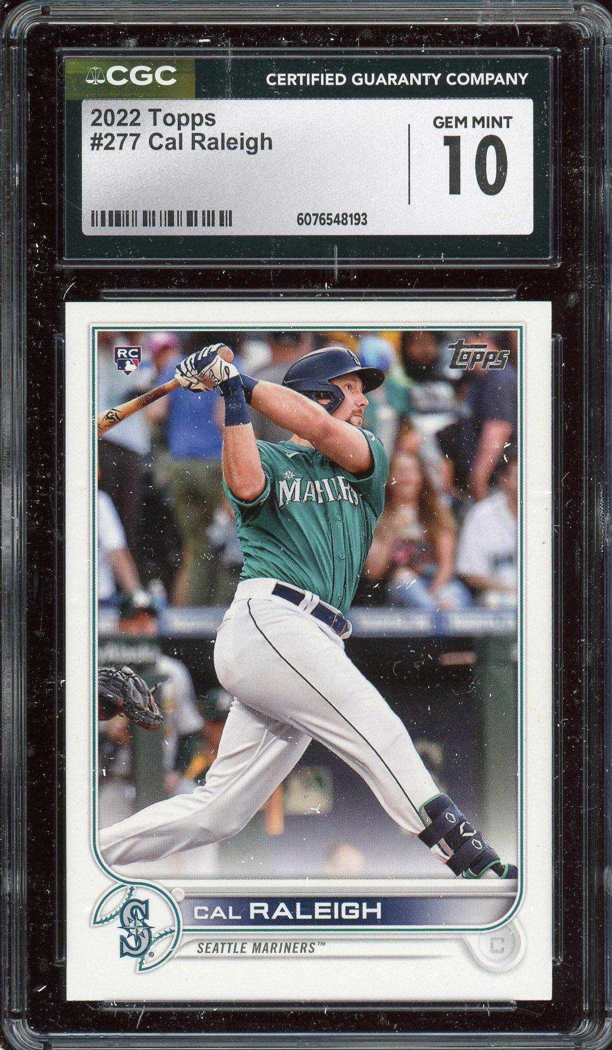 Cal Raleigh 2022 Topps Rookie Card #277 CGC Gem Mint 10! | Auction of ...