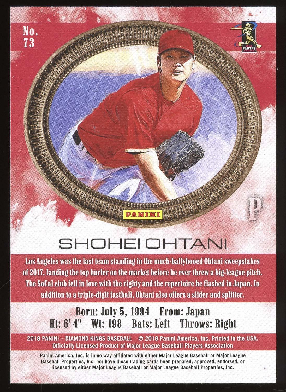 Shohei Ohtani 2018 Panini Diamond Kings Rookie Card #73 | Auction