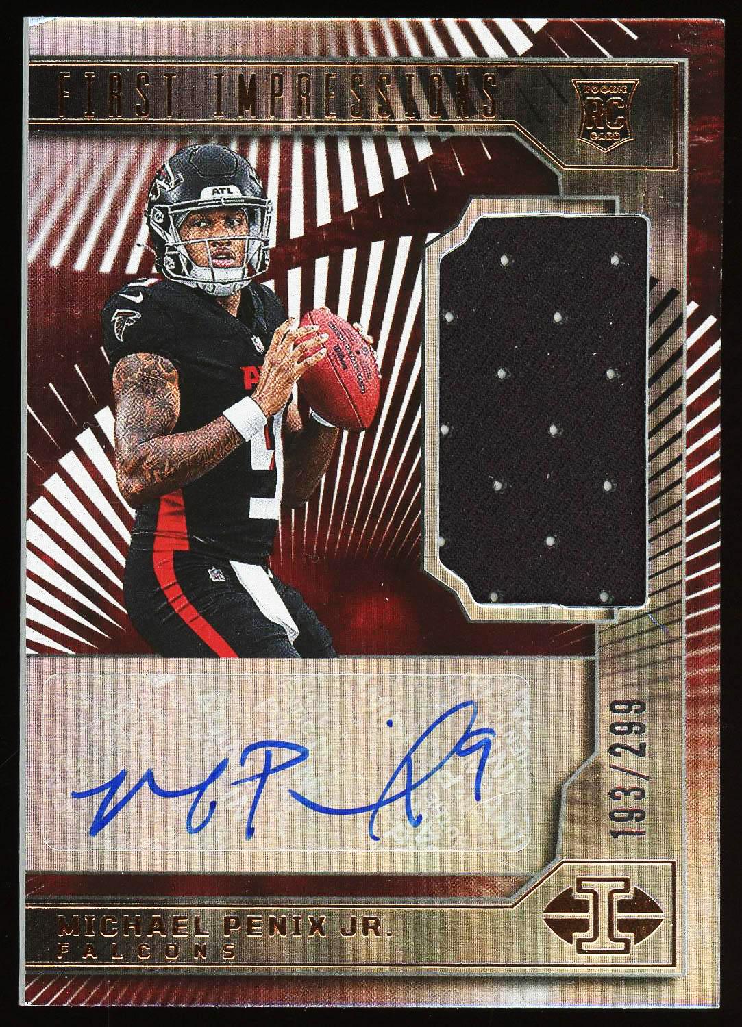 Michael Penix Jr. 2024 Panini Illusions Rookie Patch Auto Card