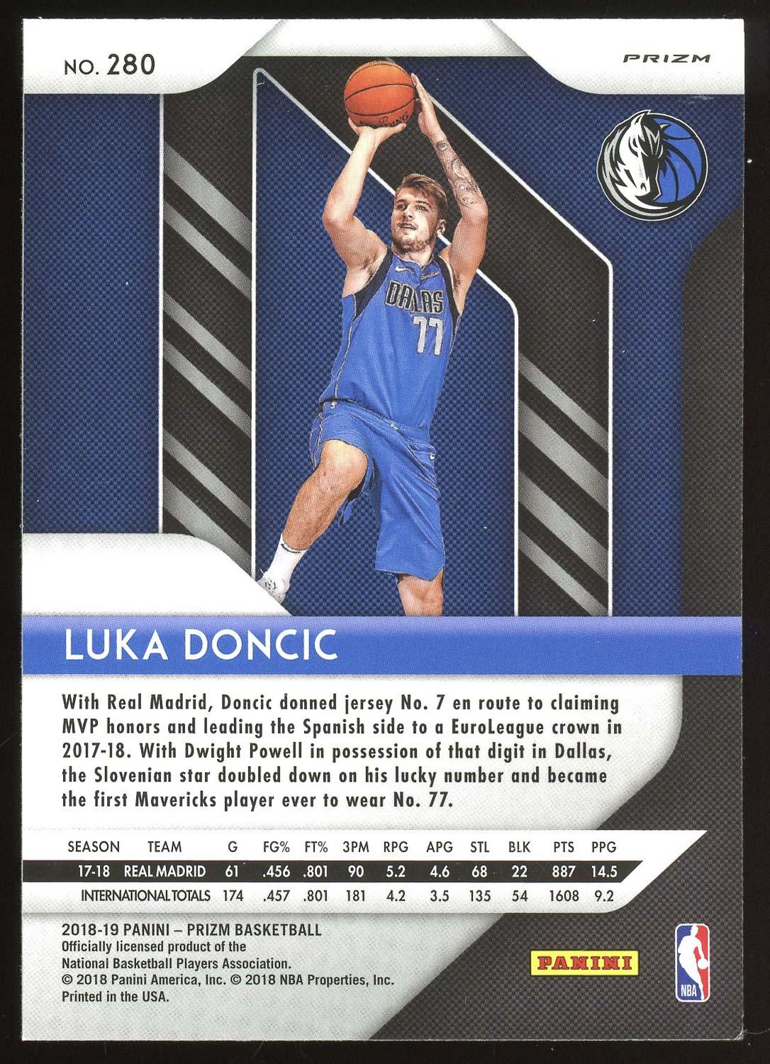 Luka Doncic 2018 Panini Prizm Silver Rookie Card #280 | Auction of