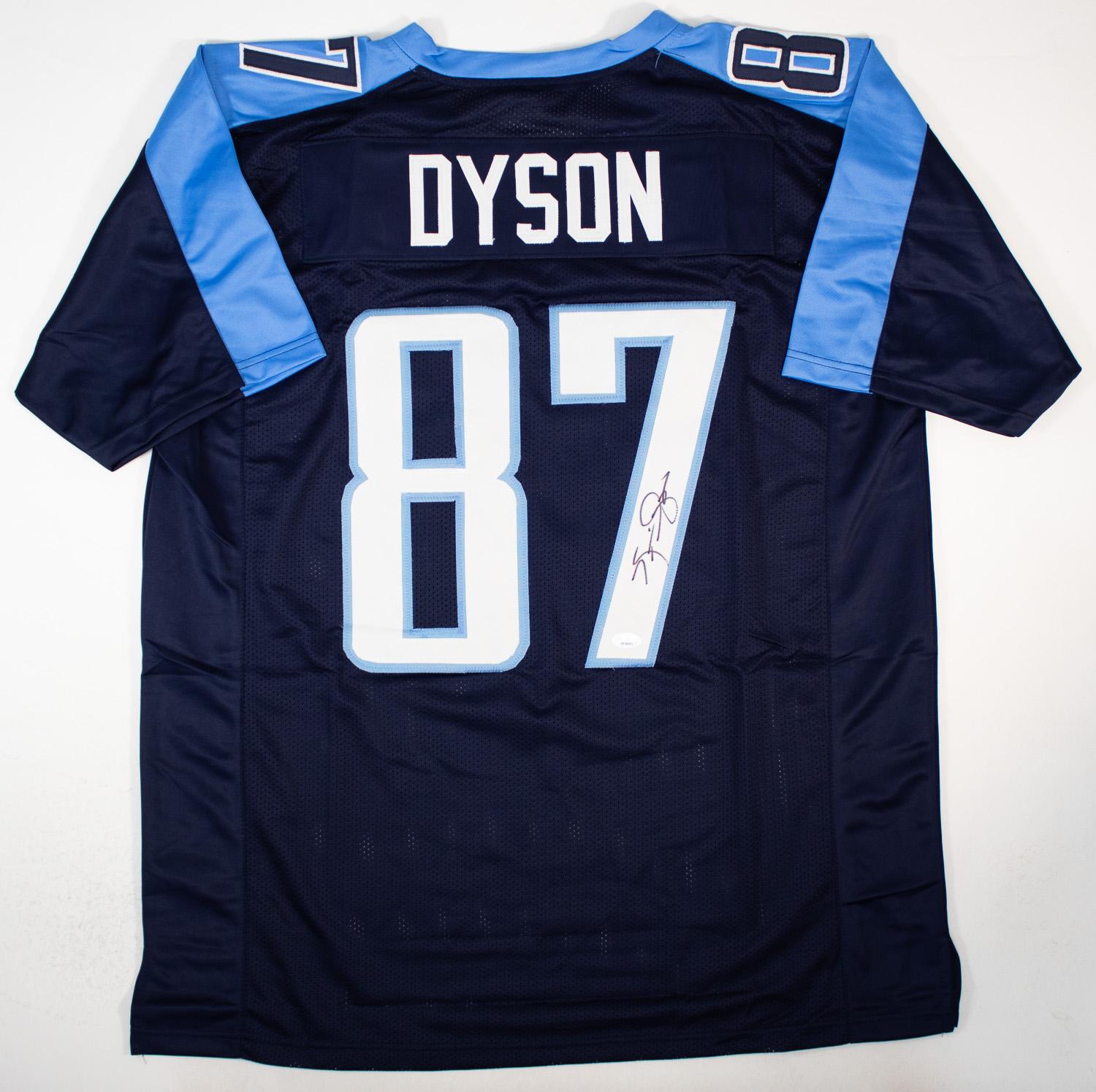 Kevin Dyson Signed Tennessee Titans Custom Jersey (JSA Witness COA