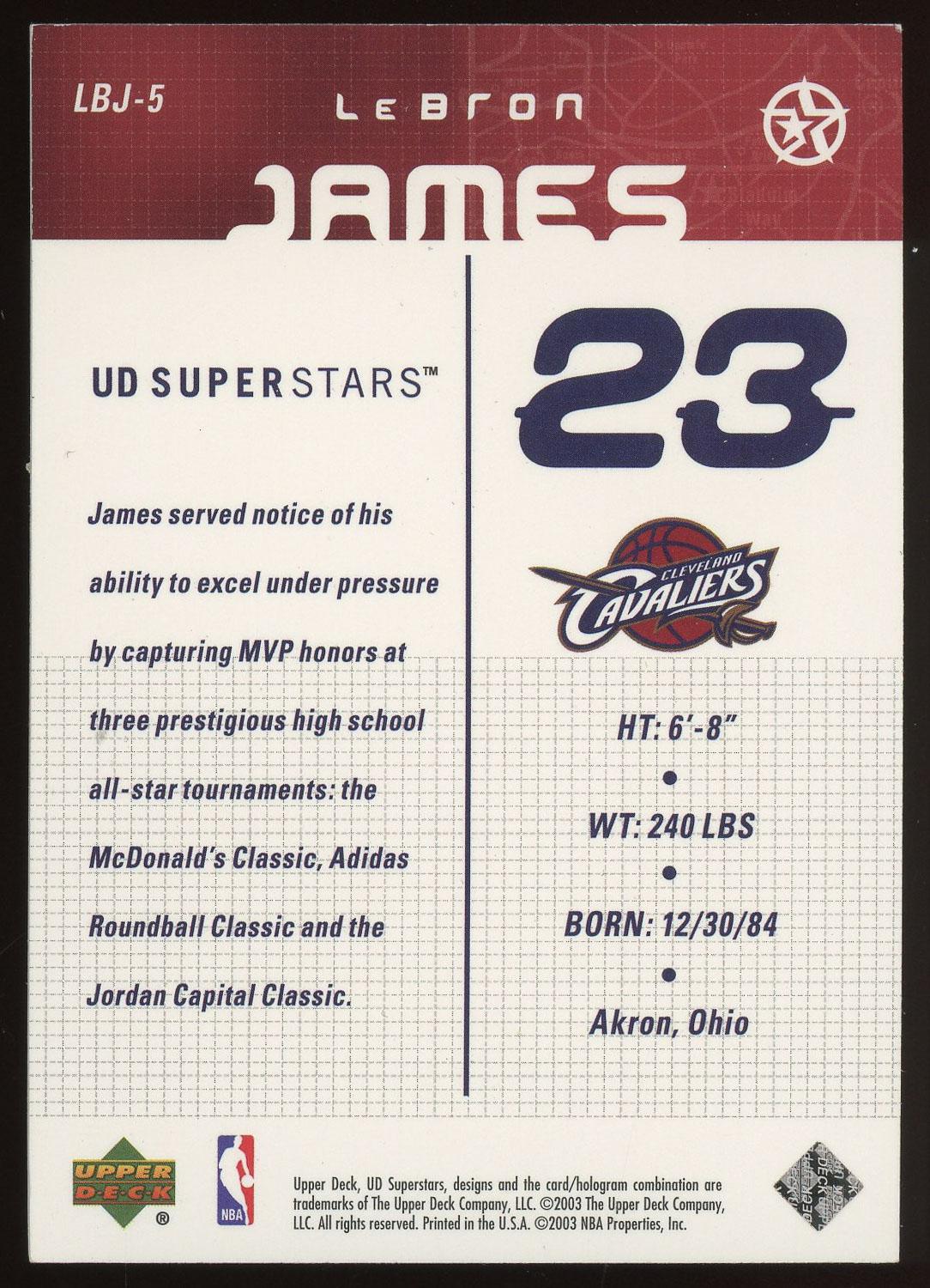 LeBron James 2003 UD Superstars Rookie Card | Auction of Champions