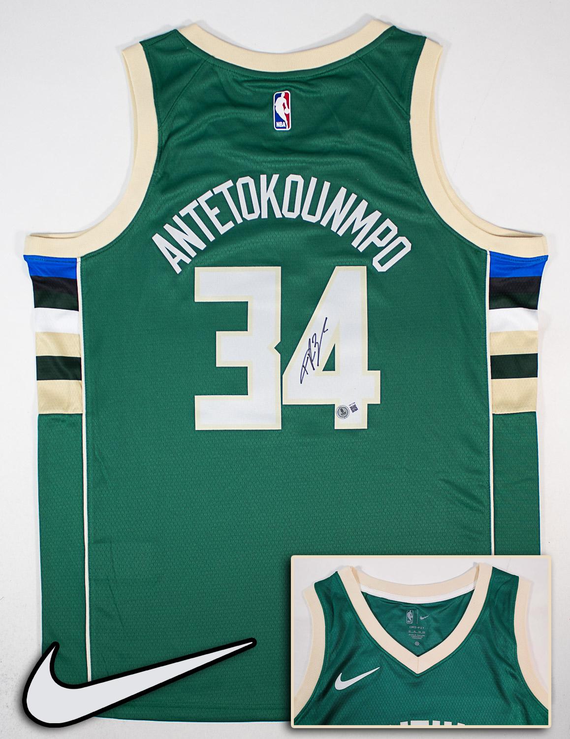 giannis antetokounmpo milwaukee bucks autographed nike