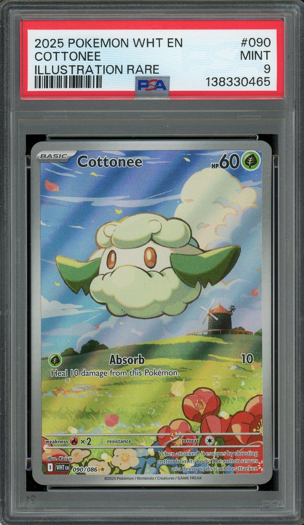 Cottonee 2025 Pokemon White EN Illustration Rare Card #90 PSA 9 | Auction  of Champions