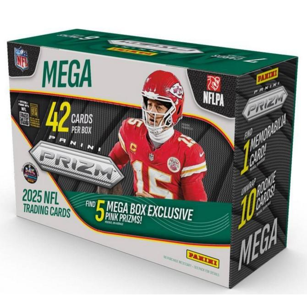 Sealed 2025 Panini Prizm NFL Football Card Mega Box: Jaxson Dart