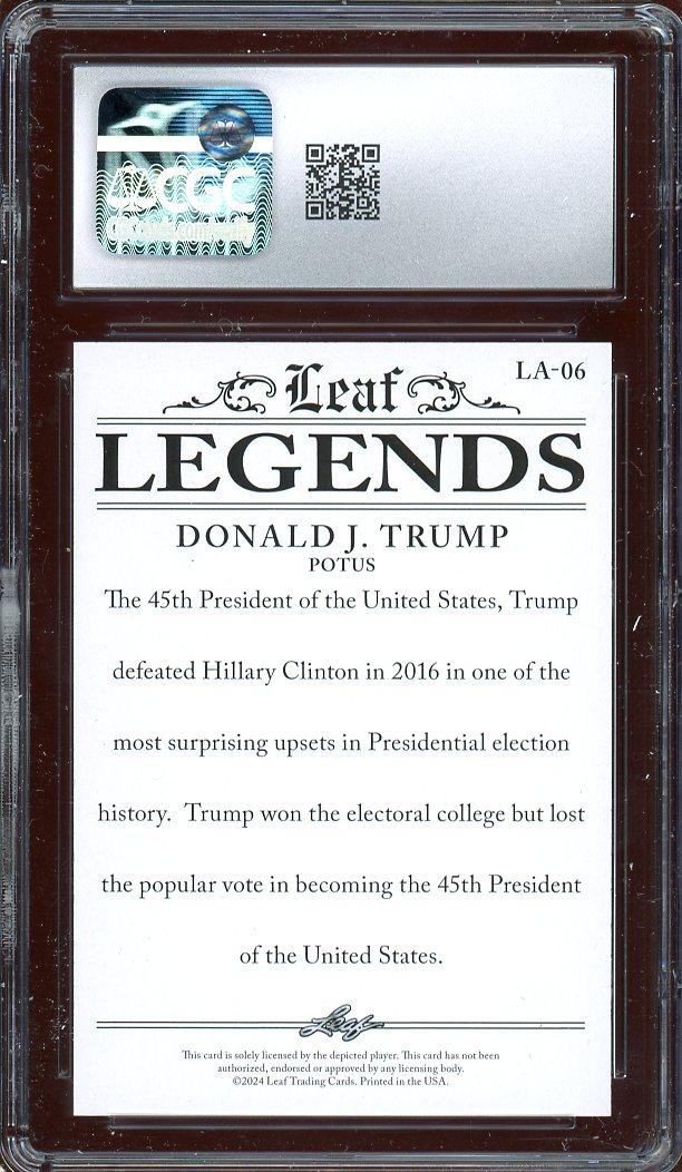 Donald J Trump 2024 Leaf Legends Card CGC Gem Mint 10! | Auction