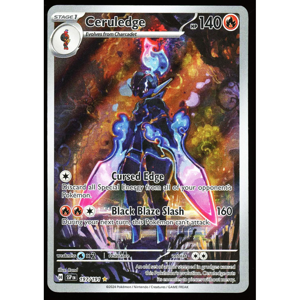 197 191 pokemon card Ceruledge 197/191 Illustration Rare SV08: Surging Sparks Pokemon TCG NM