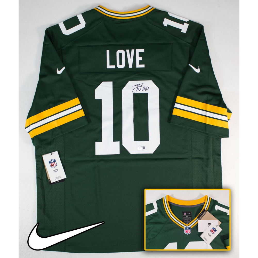 Jordan Love Signed Green Bay Packers Nike Replica Game Jersey