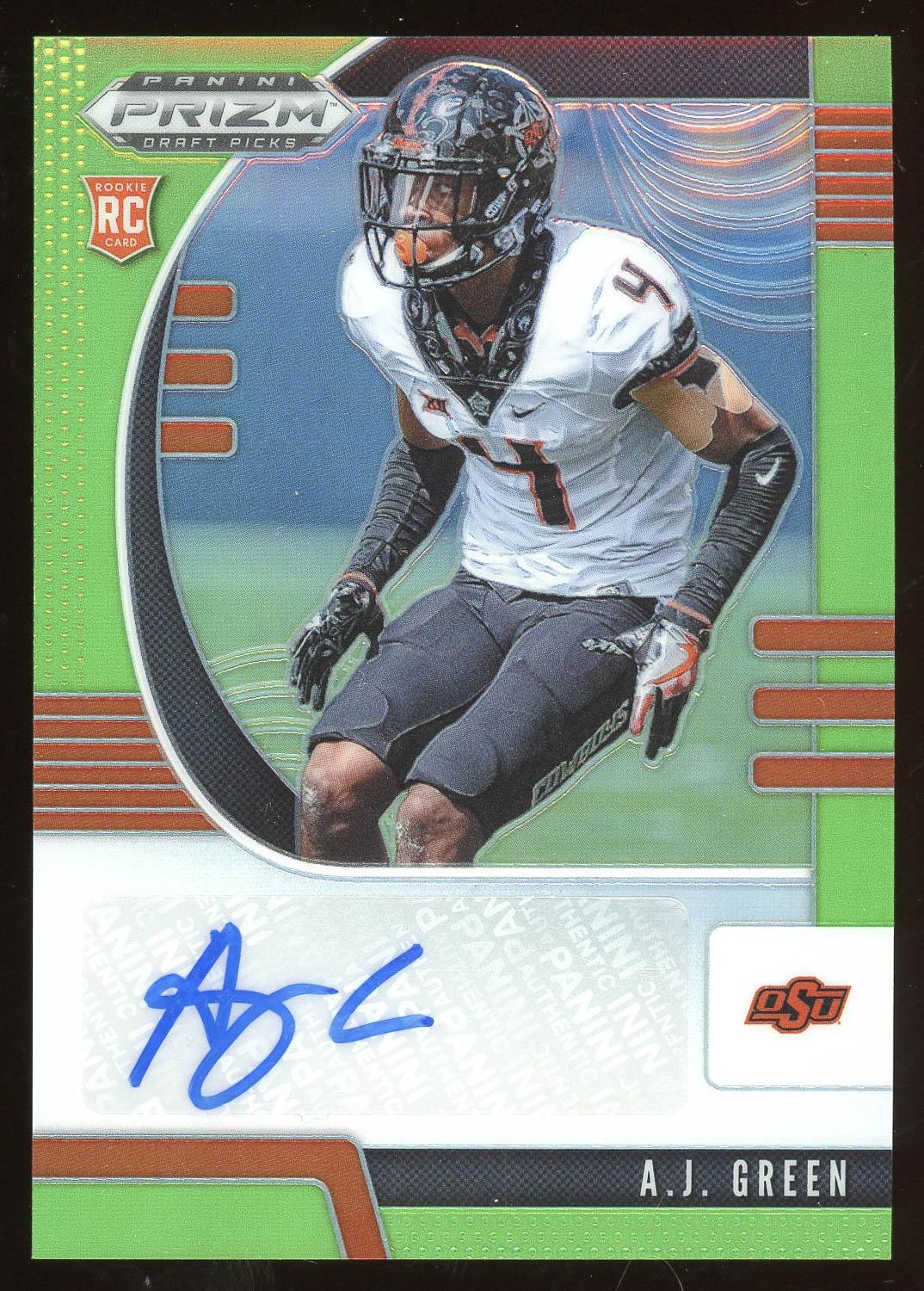 A.J. Green 2020 Prizm Draft Picks Green Rookie Auto Card /125