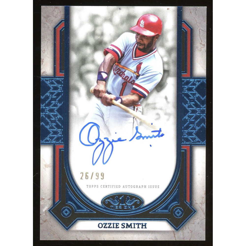 Ozzie Smith 2024 Topps Tier One Blue Auto Card /99 | Auction of