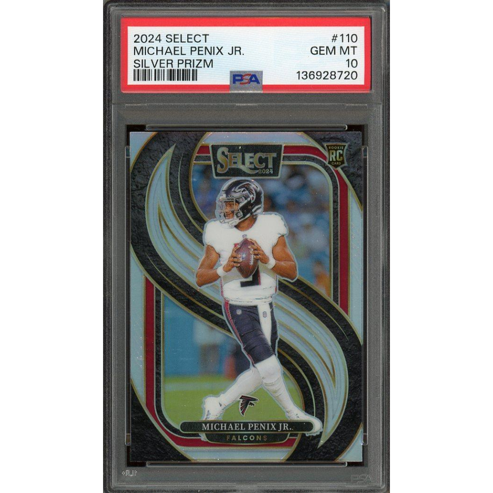 Michael Penix Jr. 2024 Select Silver Prizm Rookie Card #110 PSA