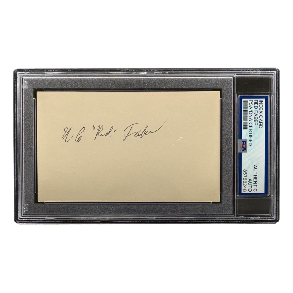 Red Faber (Chicago White Sox) Signed Autographed 3x5 Index Card