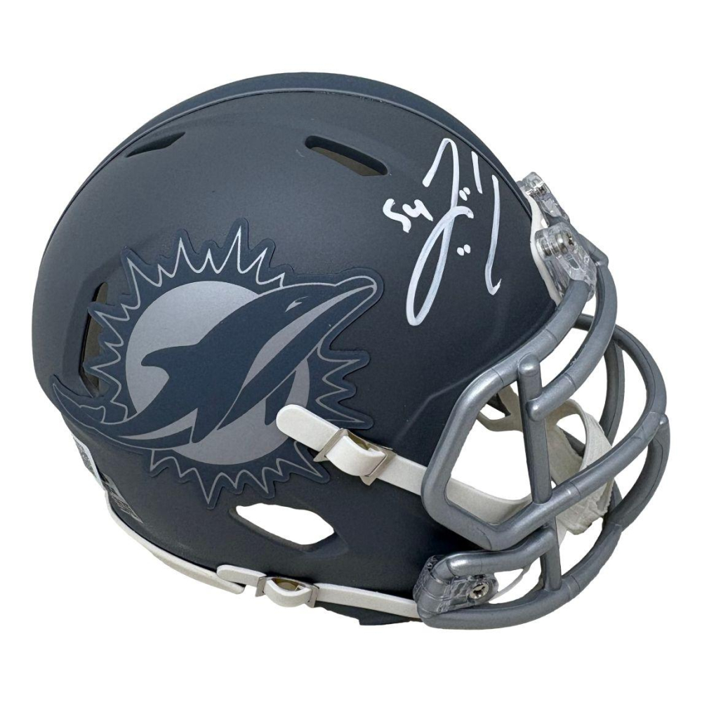 Zach Thomas Signed Miami Dolphins Slate Speed Mini Helmet (Beckett