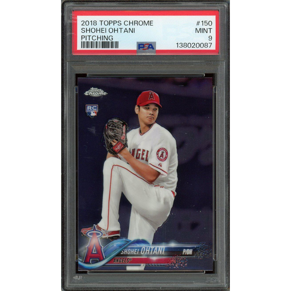 Shohei Ohtani 2018 Topps Chrome Pitching Rookie Card #150 PSA 9