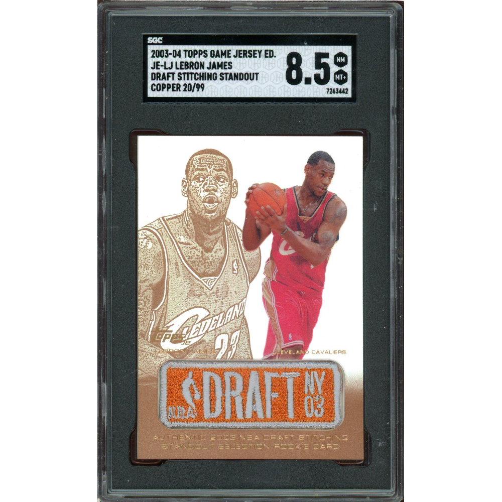 LeBron James 2003 Topps Game Jersey Edition Draft Stitching