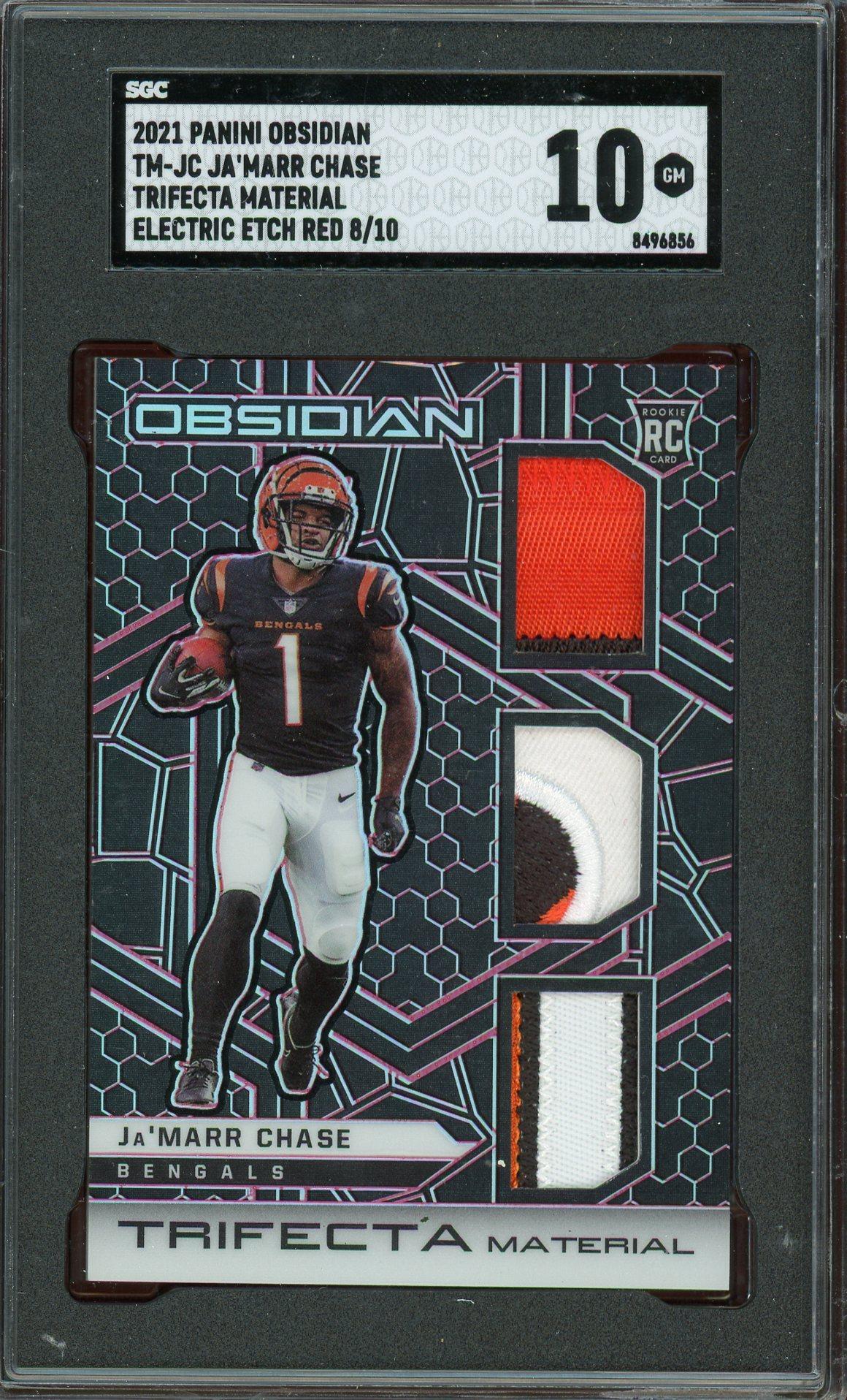 Ja'Marr Chase 2021 Obsidian Trifecta Material Electric Etch Red