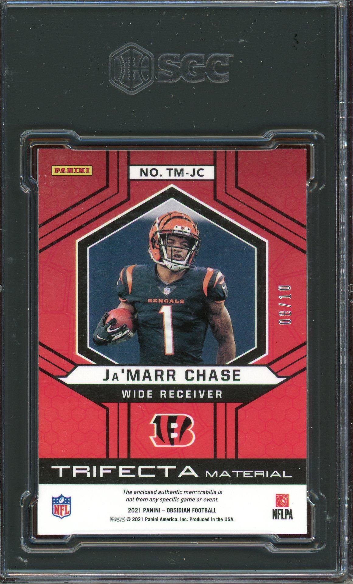 Ja'Marr Chase 2021 Obsidian Trifecta Material Electric Etch Red