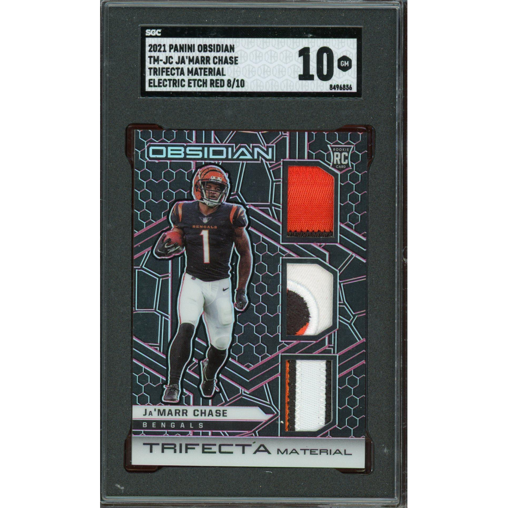 Ja'Marr Chase 2021 Obsidian Trifecta Material Electric Etch Red
