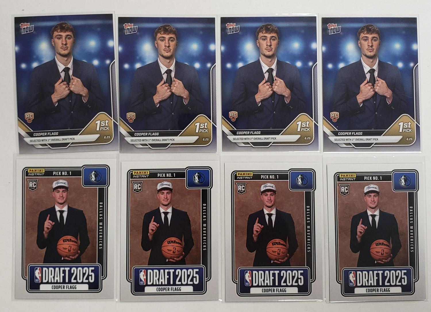 Lot of (8) Cooper Flagg 2025 Rookie Cards: Topps Now & Panini