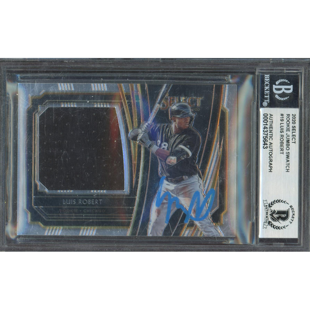 Luis Robert Signed 2020 Select Rookie Jumbo Swatch Card BAS w/ 10