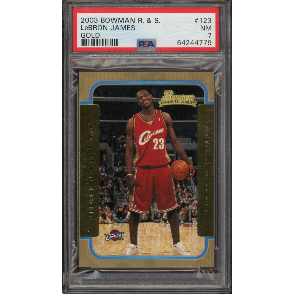 LeBron James Rookie Gold PSA 7 2003 Bowman Rookies & Stars Card