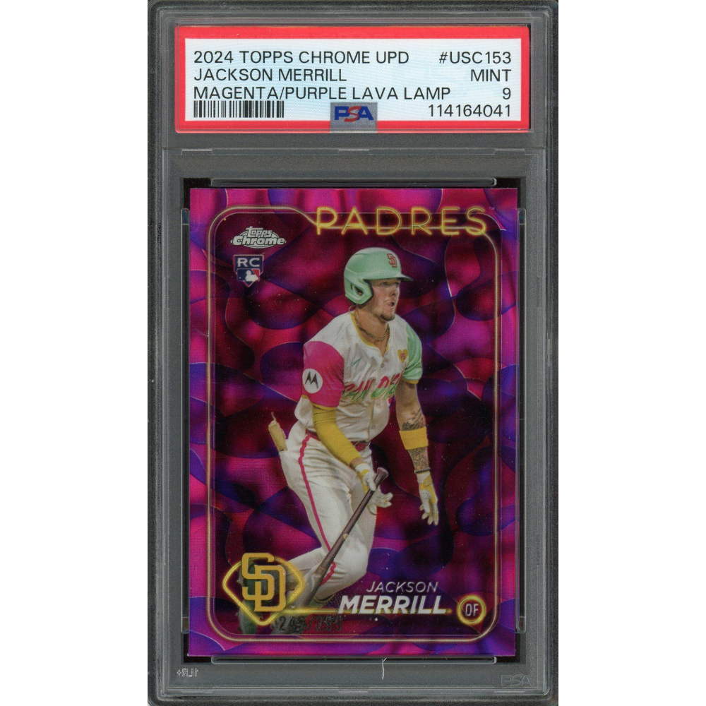 Jackson Merrill /299 Rookie PSA 9 2024 Topps Chrome Update Magenta