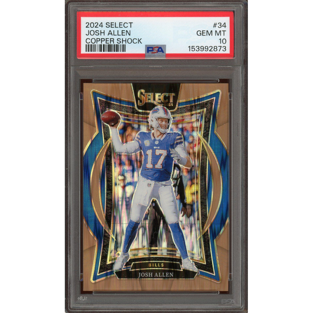 Josh Allen /299 PSA Gem Mint 10 POP 6! 2024 Select Copper Shock