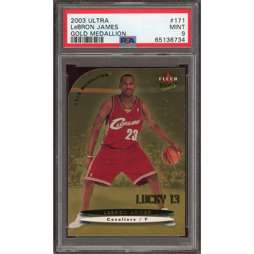 LeBron James Rookie PSA 9 2003 Fleer Ultra Gold Medallion Lucky 13
