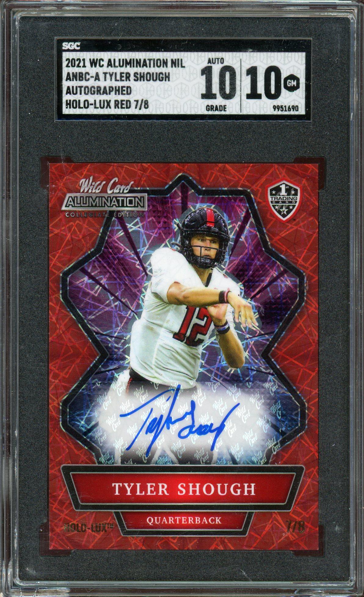 Tyler Shough /8 SGC Gem Mint 10 Auto 10 2021 Wild Card Alumination