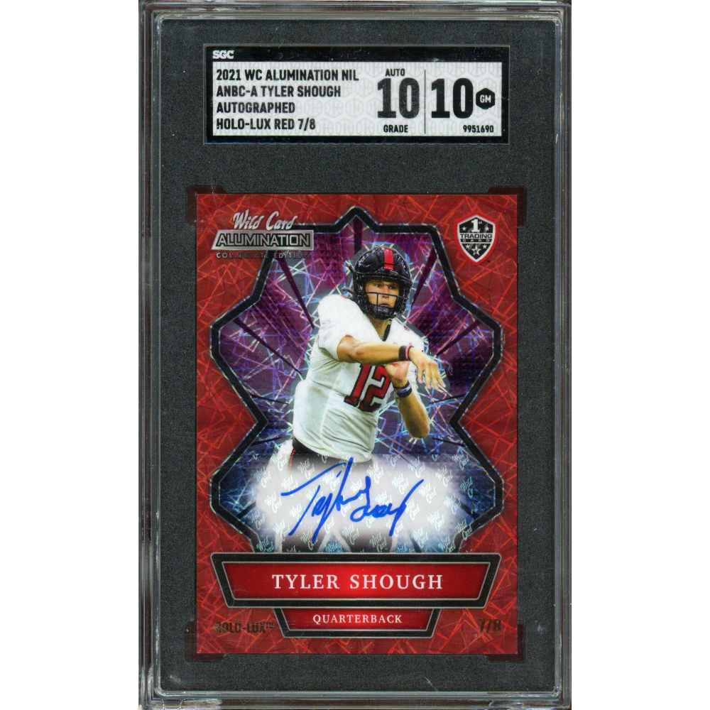 Tyler Shough /8 SGC Gem Mint 10 Auto 10 2021 Wild Card Alumination