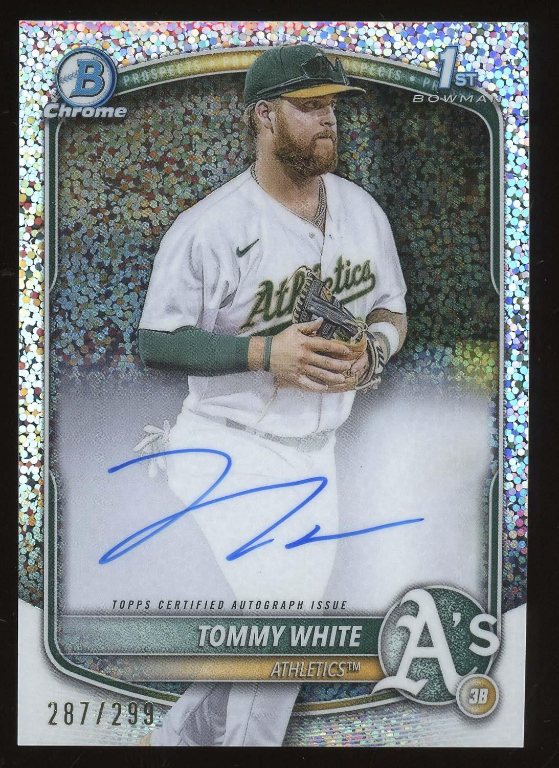 その他 Bowman chrome Tommy White 2025 Bowman Chrome 1st Bowman Speckle Refractor Auto