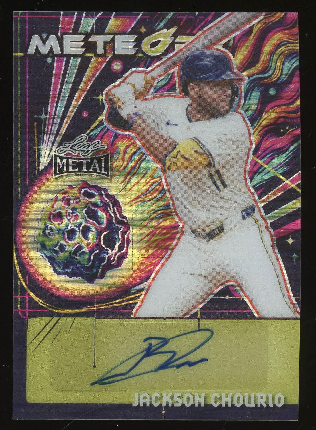 Jackson Chourio /10 Auto 2024 Leaf Metal Meteor Card | Auction of