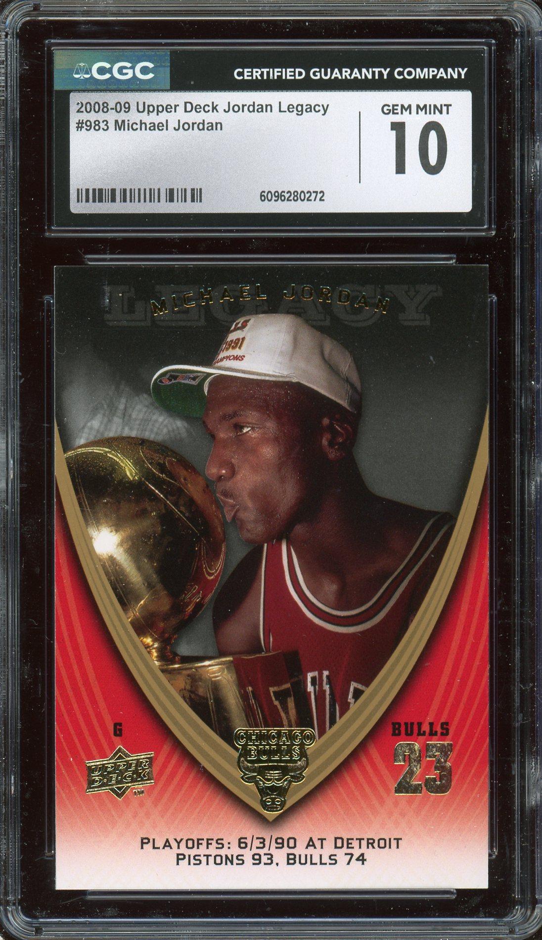 michael jordan graded 10 card CGC Gem Mint 2008 Upper Deck Jordan Legacy #983 michael jordan graded 10 card