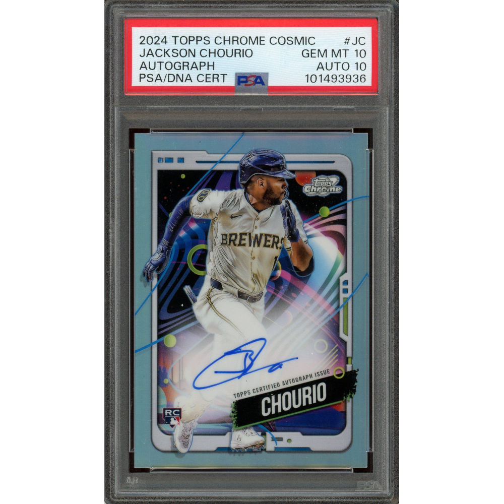 Jackson Chourio Rookie Auto PSA Gem Mint 10 Auto 10 POP 4 2024