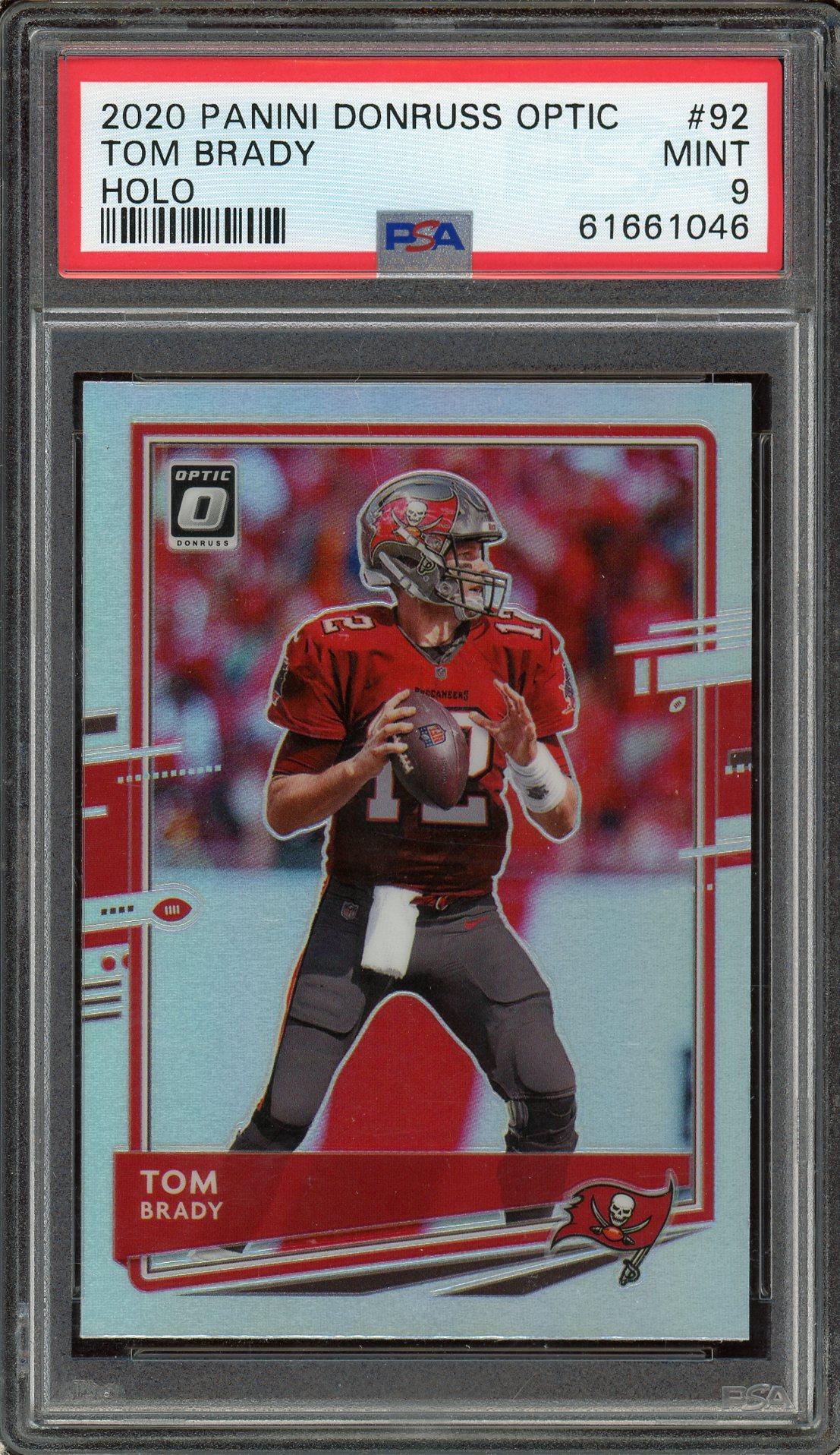tom brady holographic card PSA 9 2020 Donruss Optic Holo #92 Tom Brady 1999 Michigan Wolverines