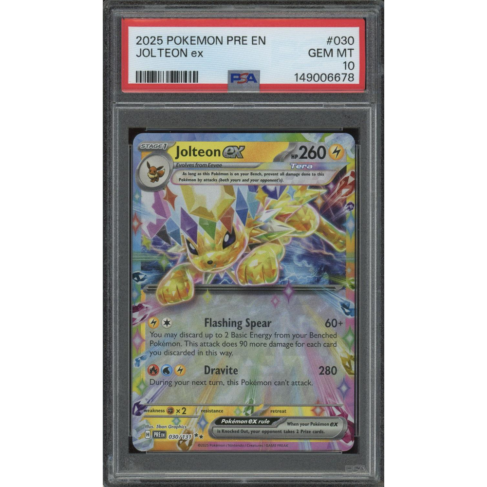 Jolteon ex PSA Gem Mint 10 2025 Pokemon Pre EN Card #030 | Auction