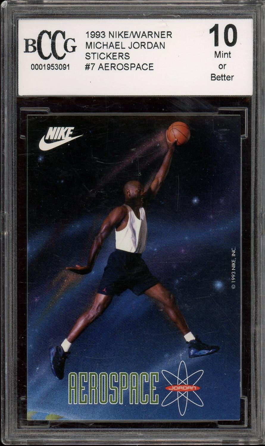 ＠NIKE AEROSPACE (JORDAN) ステッカーセット (1993) Michael Jordan Aerospace Sticker BCCG 10 1993 Nike Warner Card