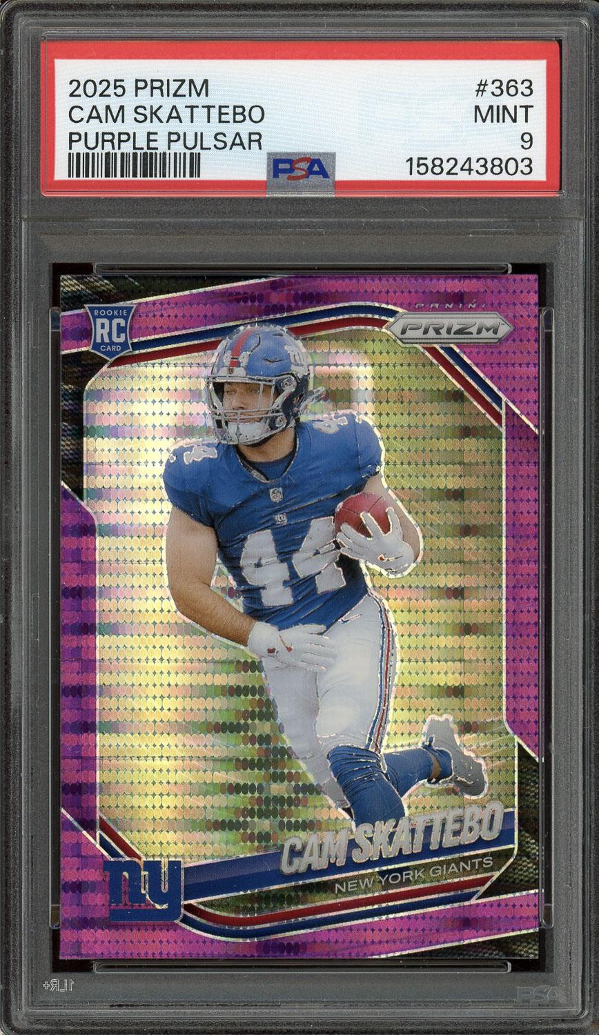 Cam Skattebo Rookie PSA 9 POP 2, None Higher 2025 Prizm Purple