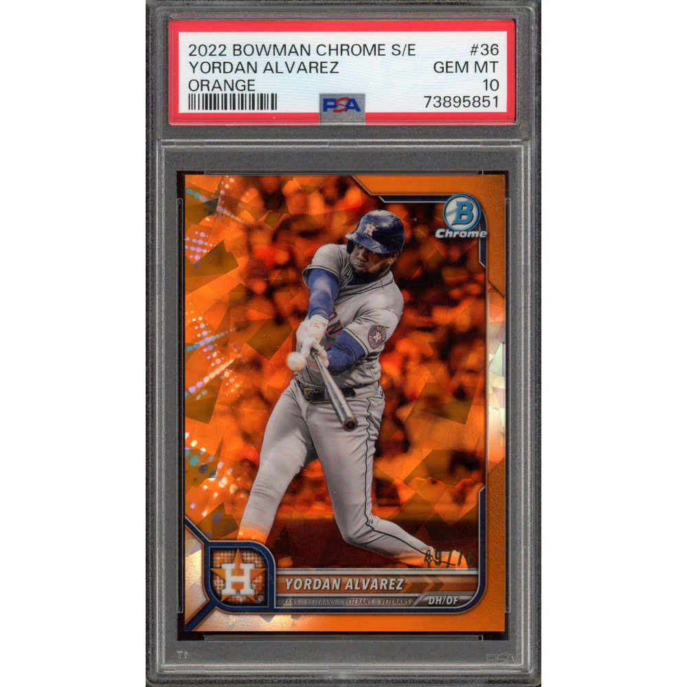 Yordan Alvarez /75 PSA Gem Mint 10 POP 15 2022 Bowman Chrome