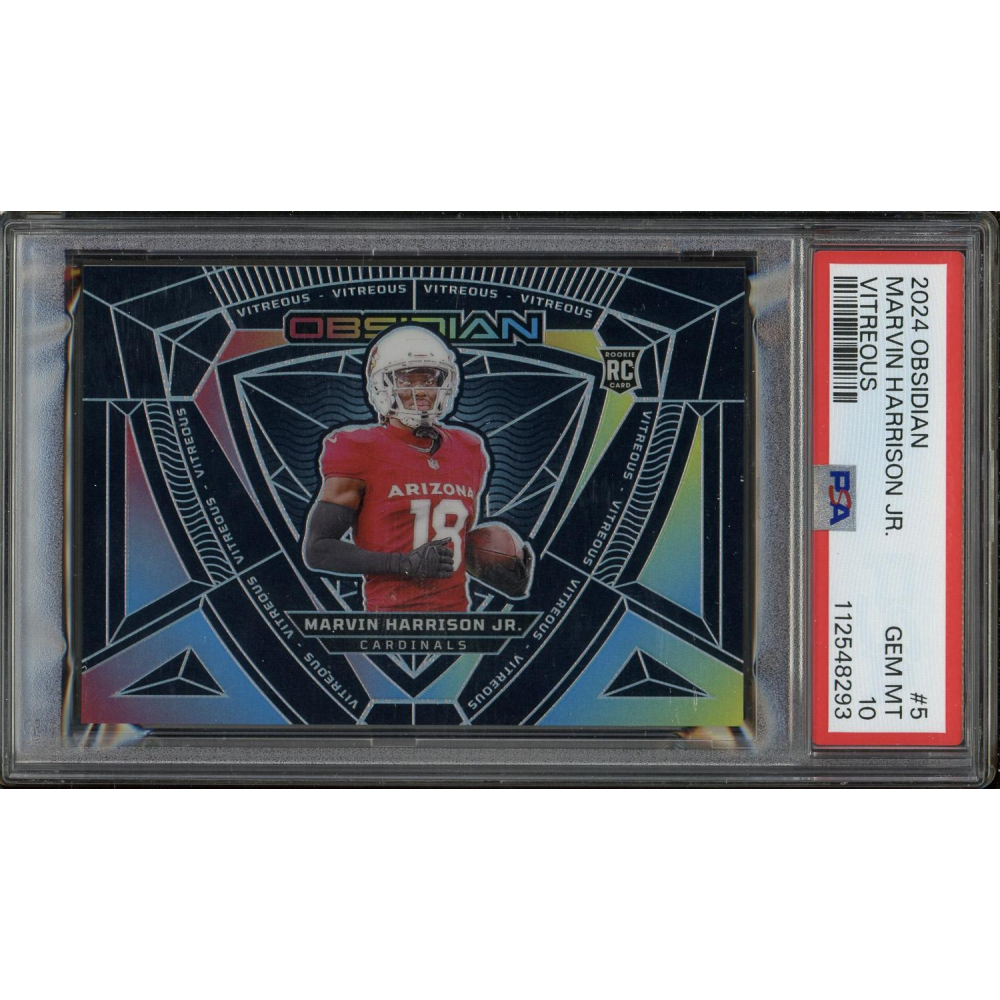 Marvin Harrison Jr. Rookie PSA Gem Mint 10 POP 54 2024 Obsidian