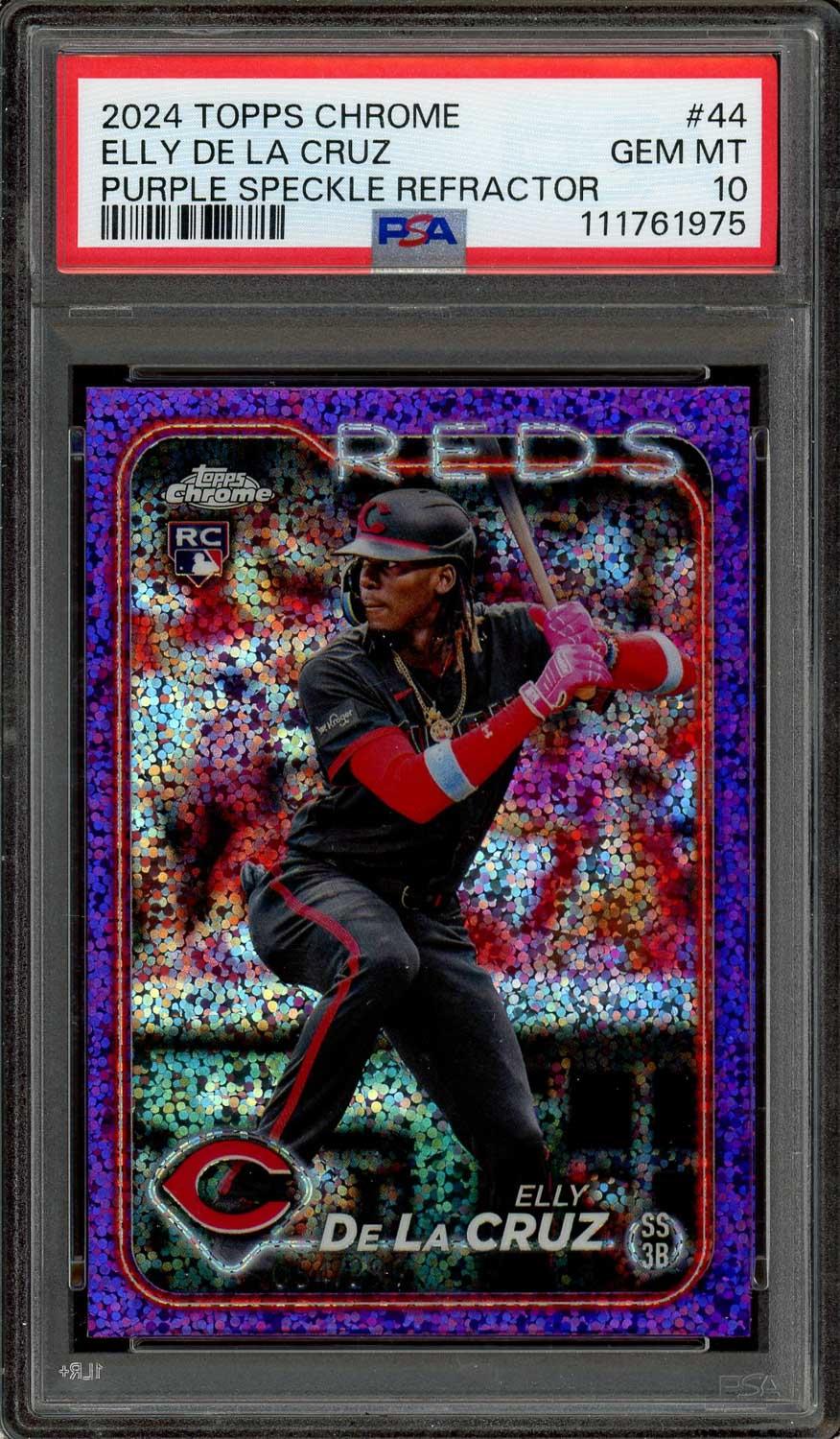 Elly De La Cruz /299 Rookie Purple Speckle Refractor PSA Gem Mint