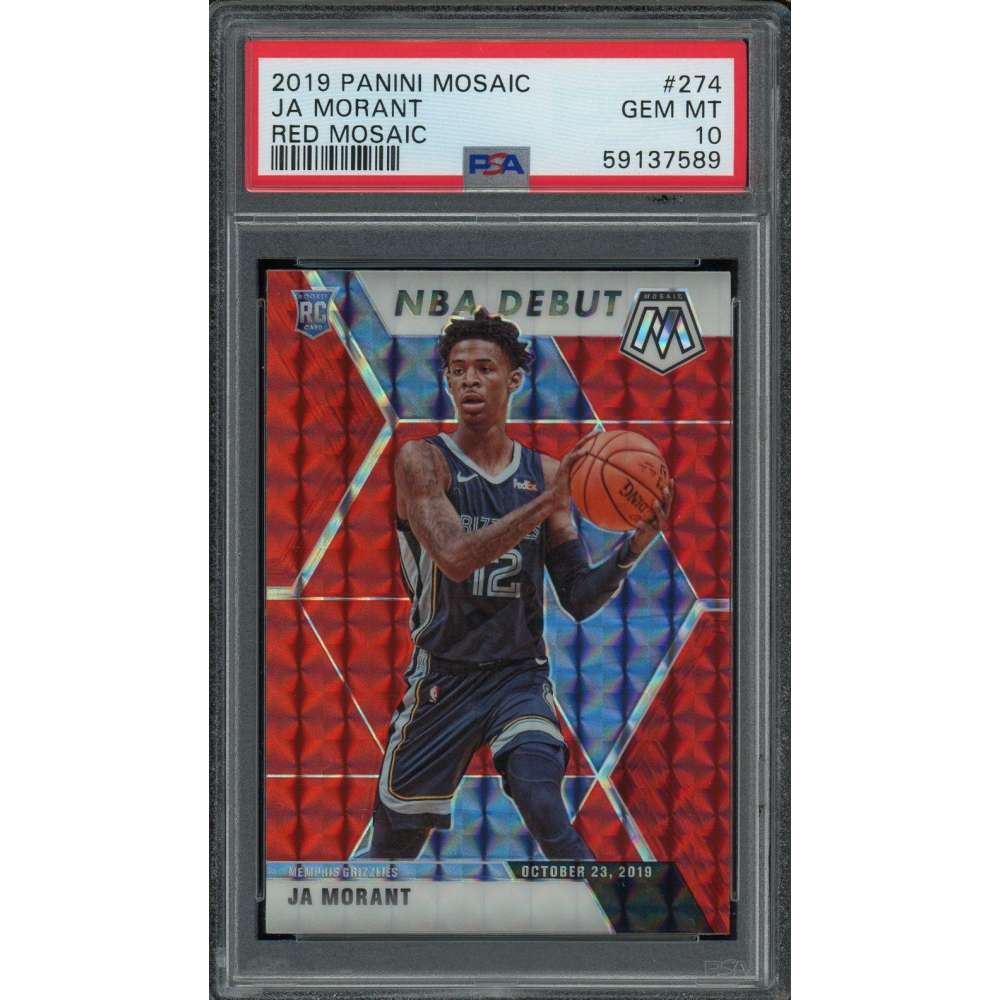 Ja Morant Rookie Red Mosaic PSA Gem Mint 10 2019 Panini Mosaic NBA