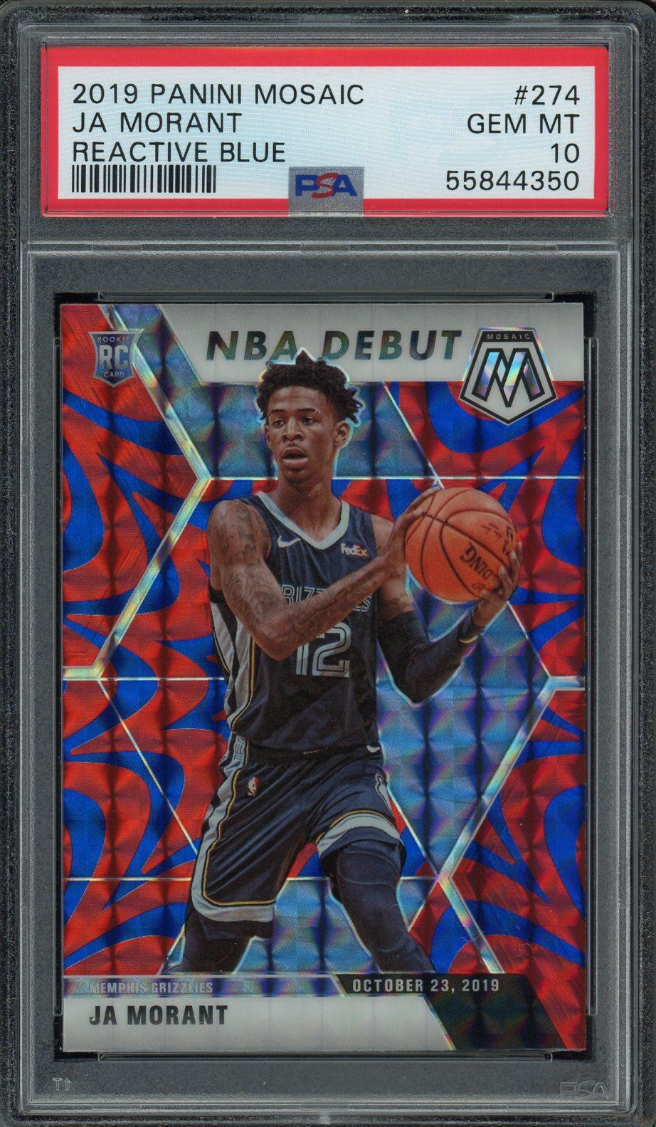 Ja Morant Rookie Reactive Blue PSA Gem Mint 10 2019 Panini Mosaic
