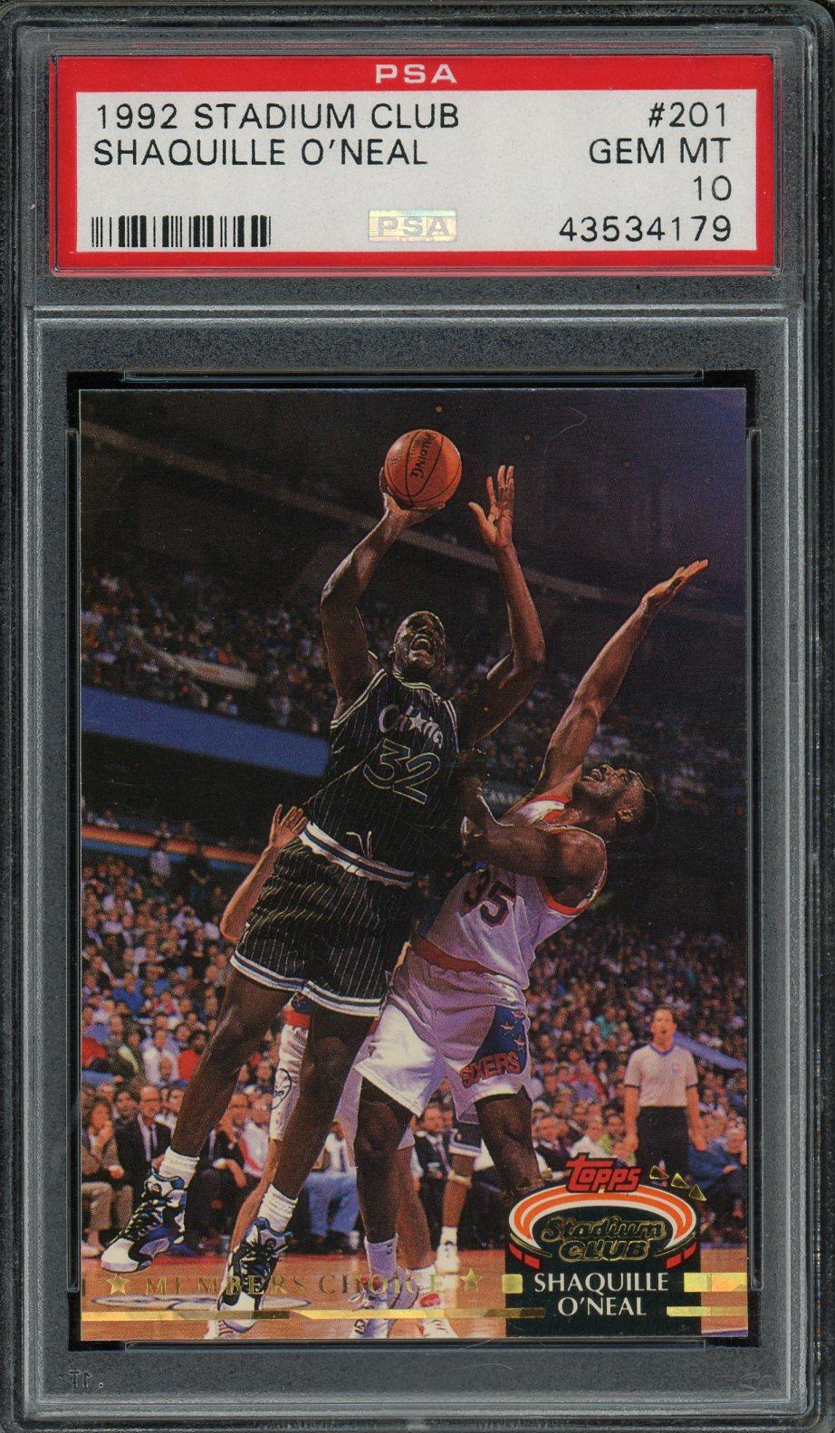 Shaquille O'Neal Rookie PSA Gem Mint 10 1992 Stadium Club Card